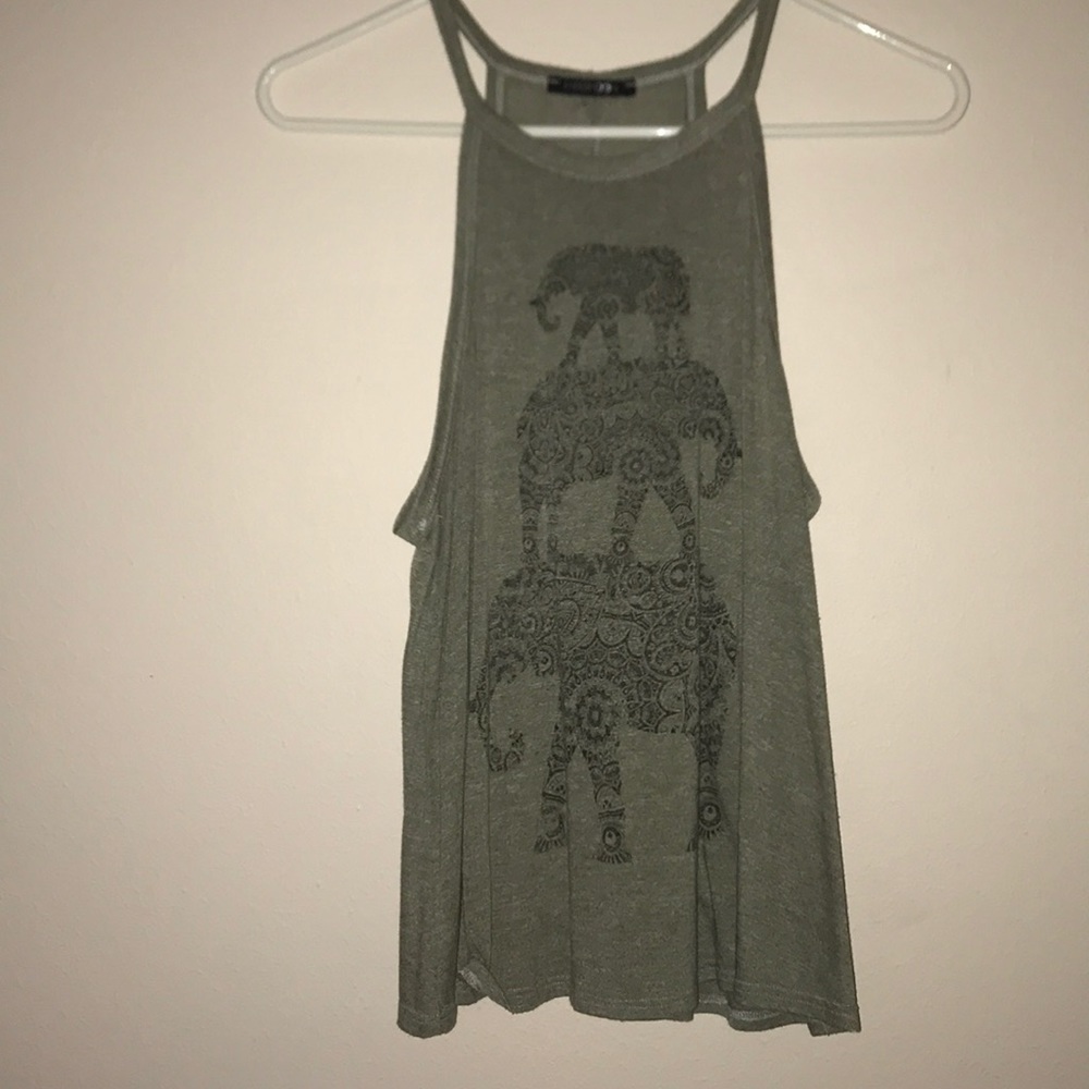 Adorable Camo Green Elephant tank top